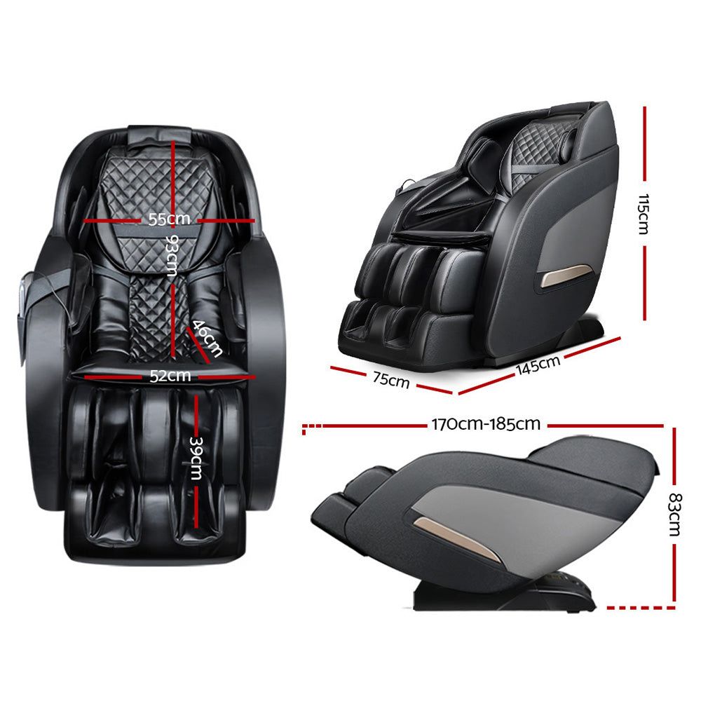 Livemor Electric Massage Chair with Recliner - Full Body Shiatsu Massager for Home & Office, Black Decima - Perfect for Relaxation, Stress Relief & Pain Management