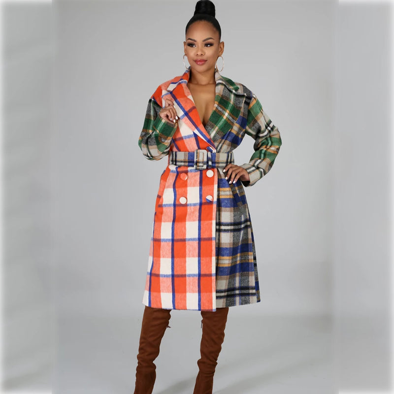 Stylish Slim Fit Mid-Length Tweed Coat for Women - Elegant Fall & Winter Outerwear for Office, Dating, and Special Occasions