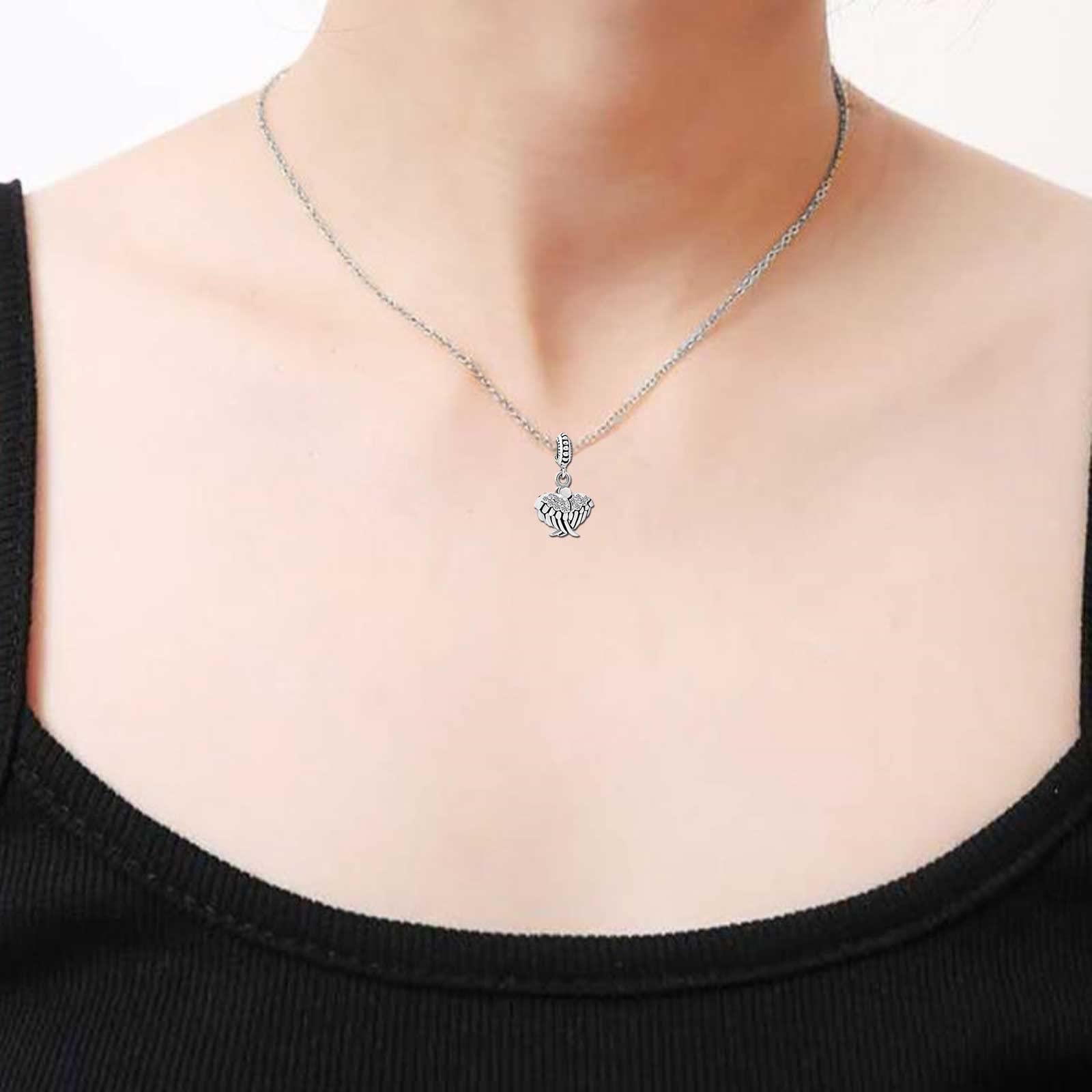KunBead Angel Wing Feather & Star Dangle Charms - Compatible with Pandora Bracelets for Women & Girls - Jewelry Charms for Necklaces & Bracelets - Perfect for Gifts, Everyday Wear & Special Occasions