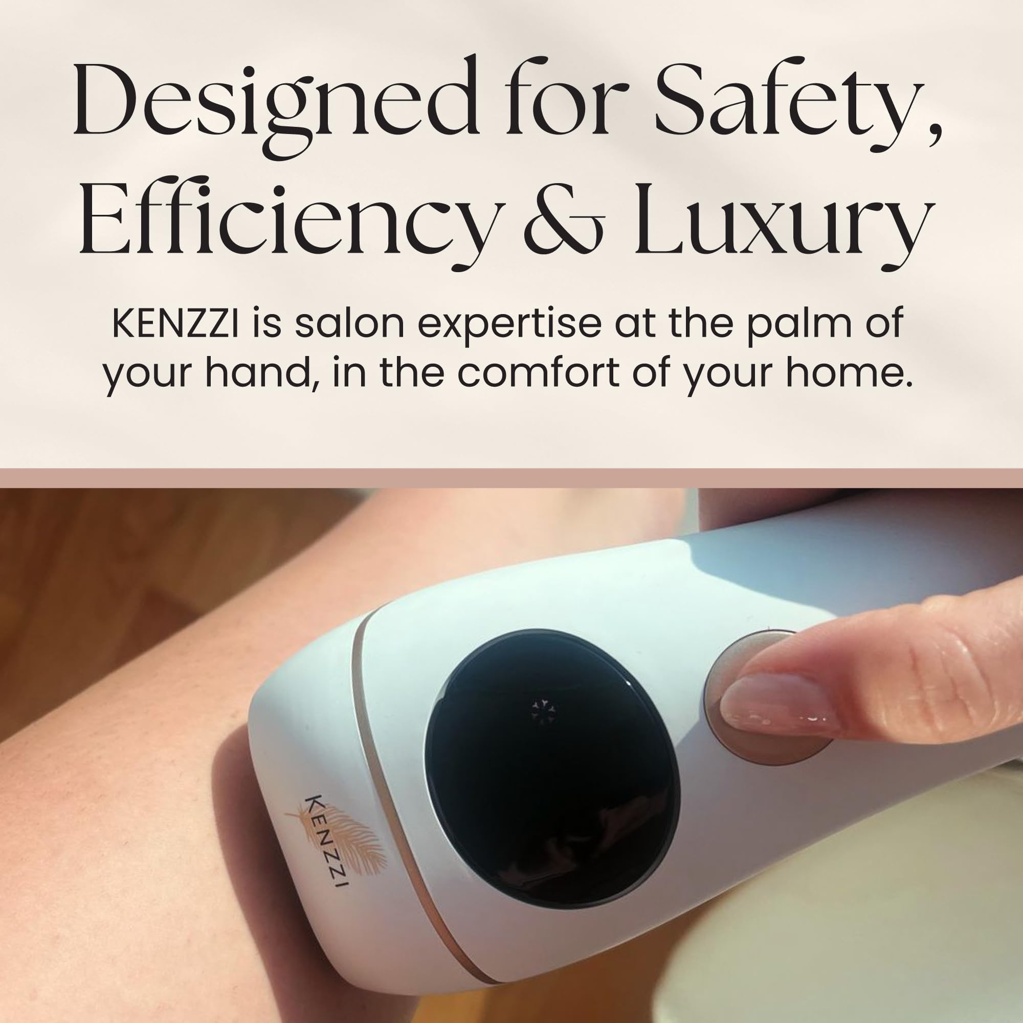 Kenzzi IPL PRO Hair Removal Device - Permanent Laser Hair Removal for Women & Men - Painless At-Home IPL Treatment for Face, Legs, Arms, Bikini & Whole Body - Skin Rejuvenation Technology - Perfect for Smooth Skin Before Beach Vacations & Summer Wear