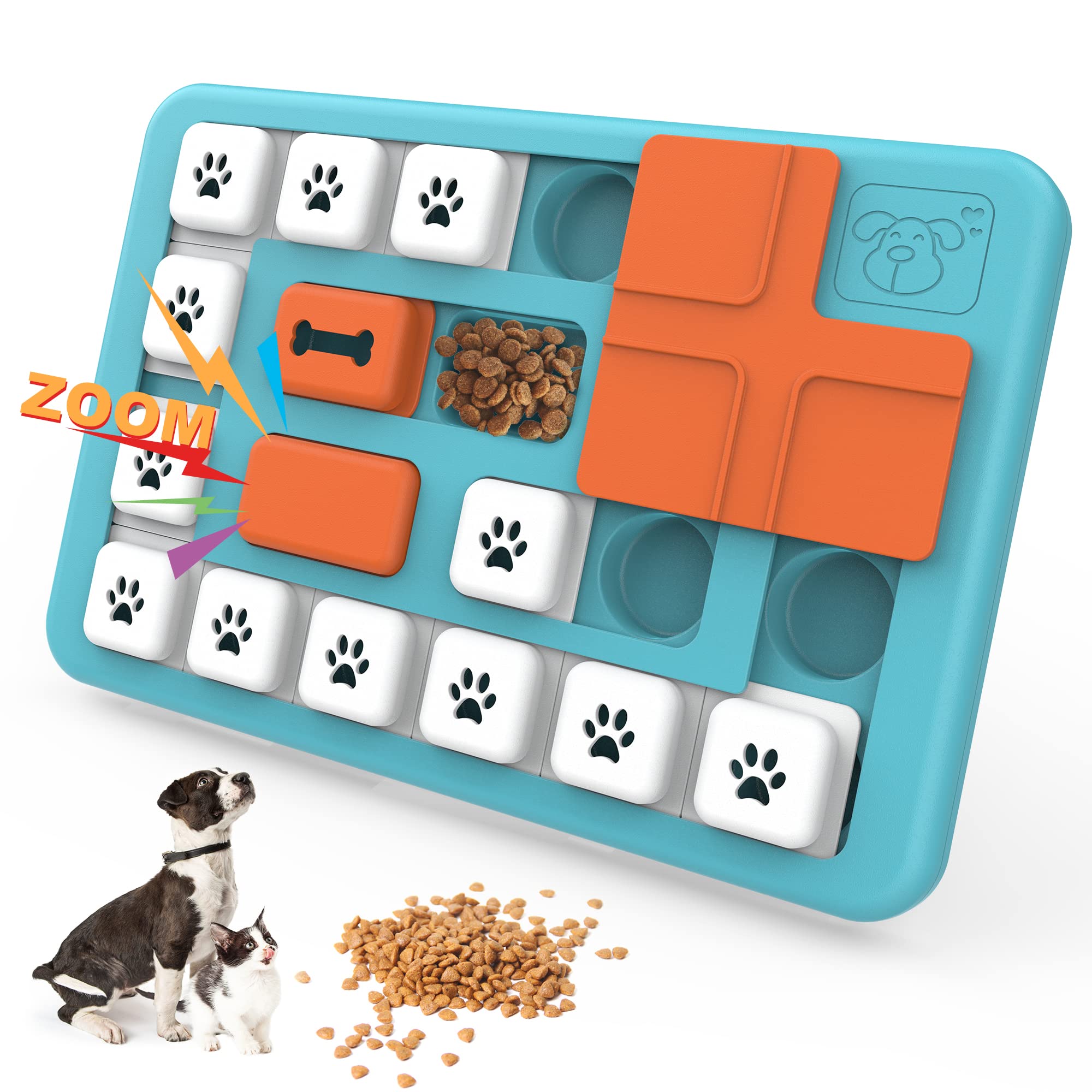 IOKHEIRA Interactive Dog Puzzle Toys - Slow Feeder & Treat Dispenser with Squeaky Sound & Non-Slip Design for IQ Training - Perfect for Puppy Enrichment, Boredom Relief & Mental Stimulation (Great for Small, Medium & Large Dogs)