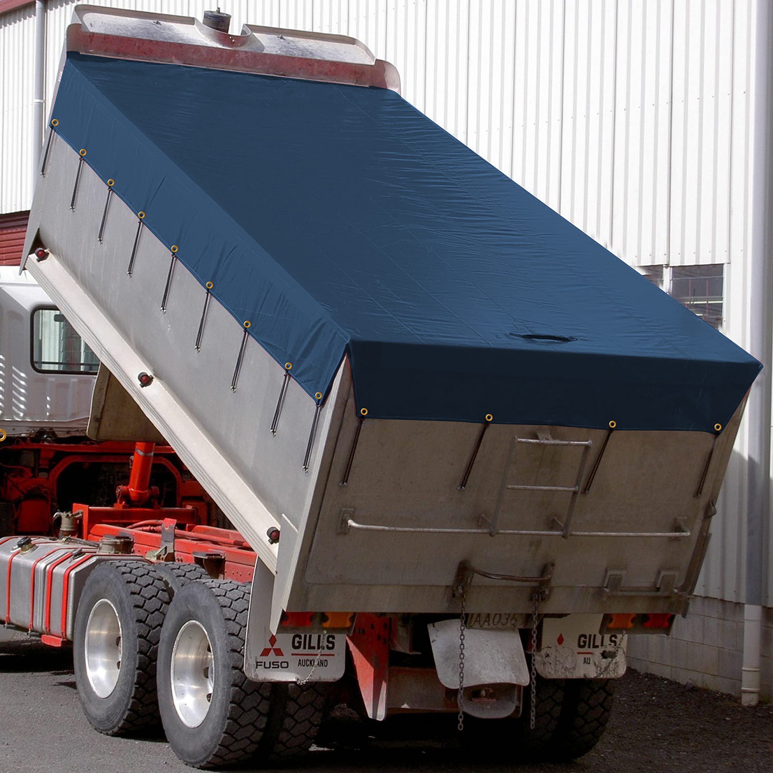 Heavy Duty 12 Oz Waterproof Tarp - UV Resistant & Tear Proof Tarpaulin Cover for Roof, Canopy, Camping, Patio, Pool & Boat Protection (10'x12' Blue) - Ideal for Outdoor, Construction & Emergency Shelter Use