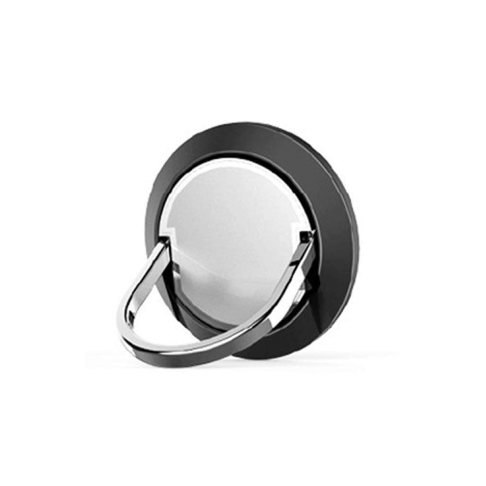 MOHALIKO 360° Rotating Ultra Thin Magnetic Phone Finger Ring Stand - Black | Compatible with Most Smartphones | Secure Grip for Car, Gym, Travel & Daily Use
