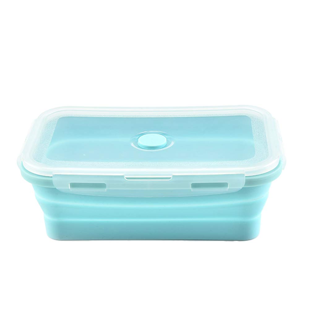 DOITOOL Collapsible Silicone Lunch Box - 800ml BPA-Free, Microwave & Dishwasher Safe, Heat Resistant Food Storage Container for Men & Women - Perfect for Office, School, Picnics & Outdoor Activities (Blue)