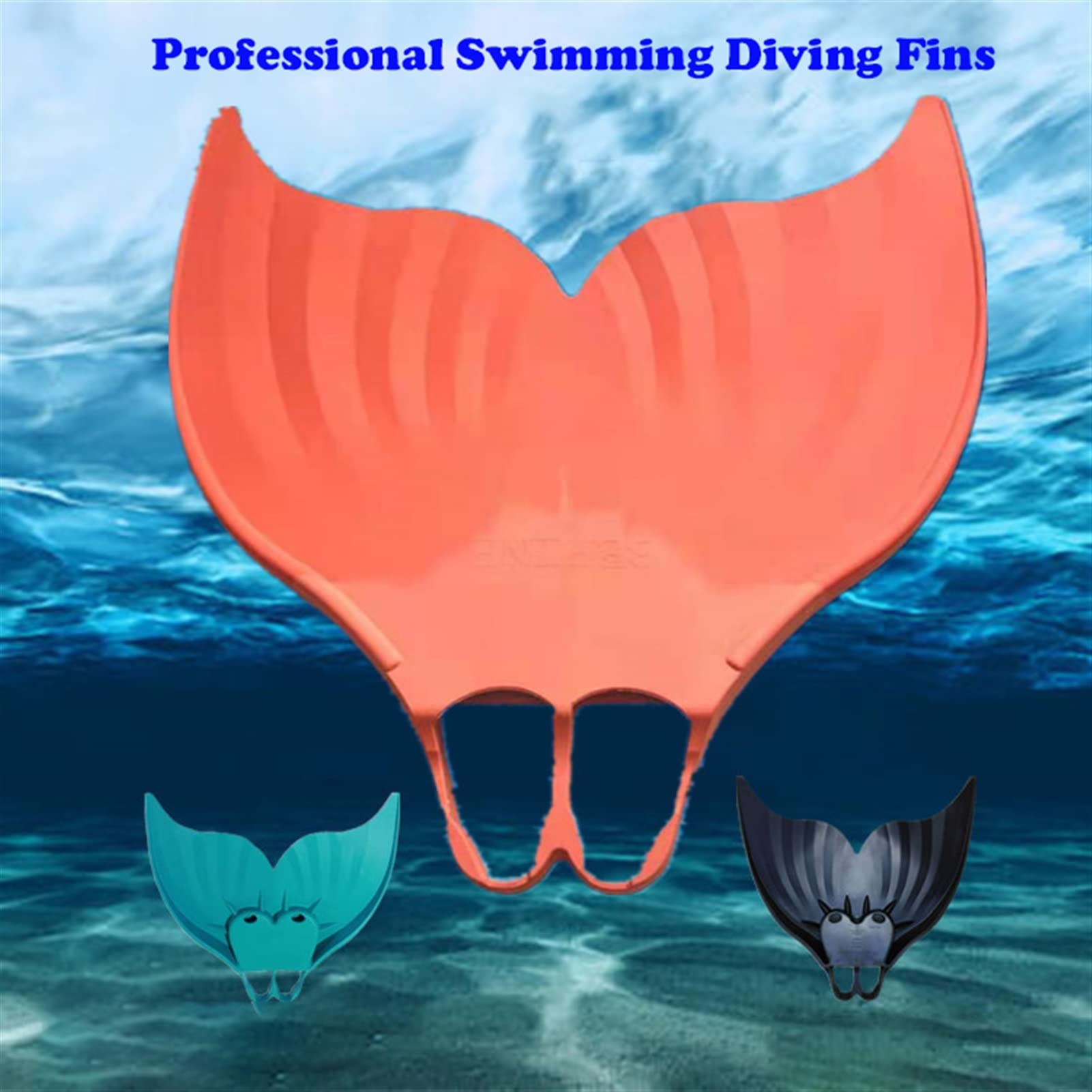 **Premium Mermaid Swim Fins for Kids & Adults - Anti-Slip Swimming Flippers, Flexible Diving Fins for Women & Men - Perfect for Pool, Beach, Scuba Diving & Underwater Photography**