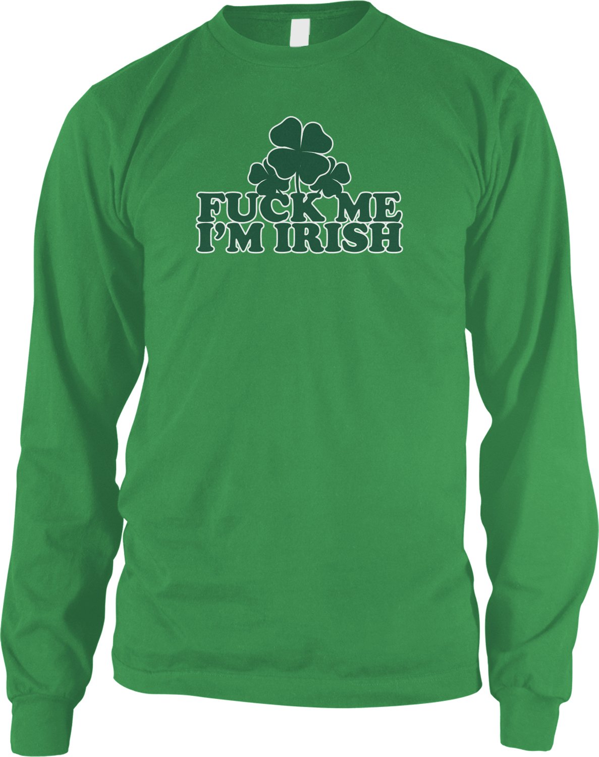 Amdesco Men's Faded Lucky Shamrock Long Sleeve Shirt - St. Patrick's Day Green Clover Graphic Tee for Irish Pub Crawls & Festive Celebrations