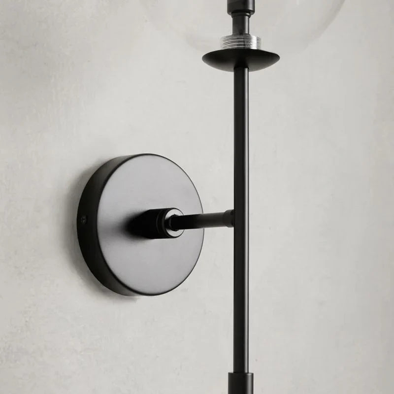 Modern Roscoe Glass Ball Wall Sconce - Elegant LED Light Fixture for Bedroom, Living Room & Hallway Decor - Dimmable Ambient Lighting for Home Interior Design