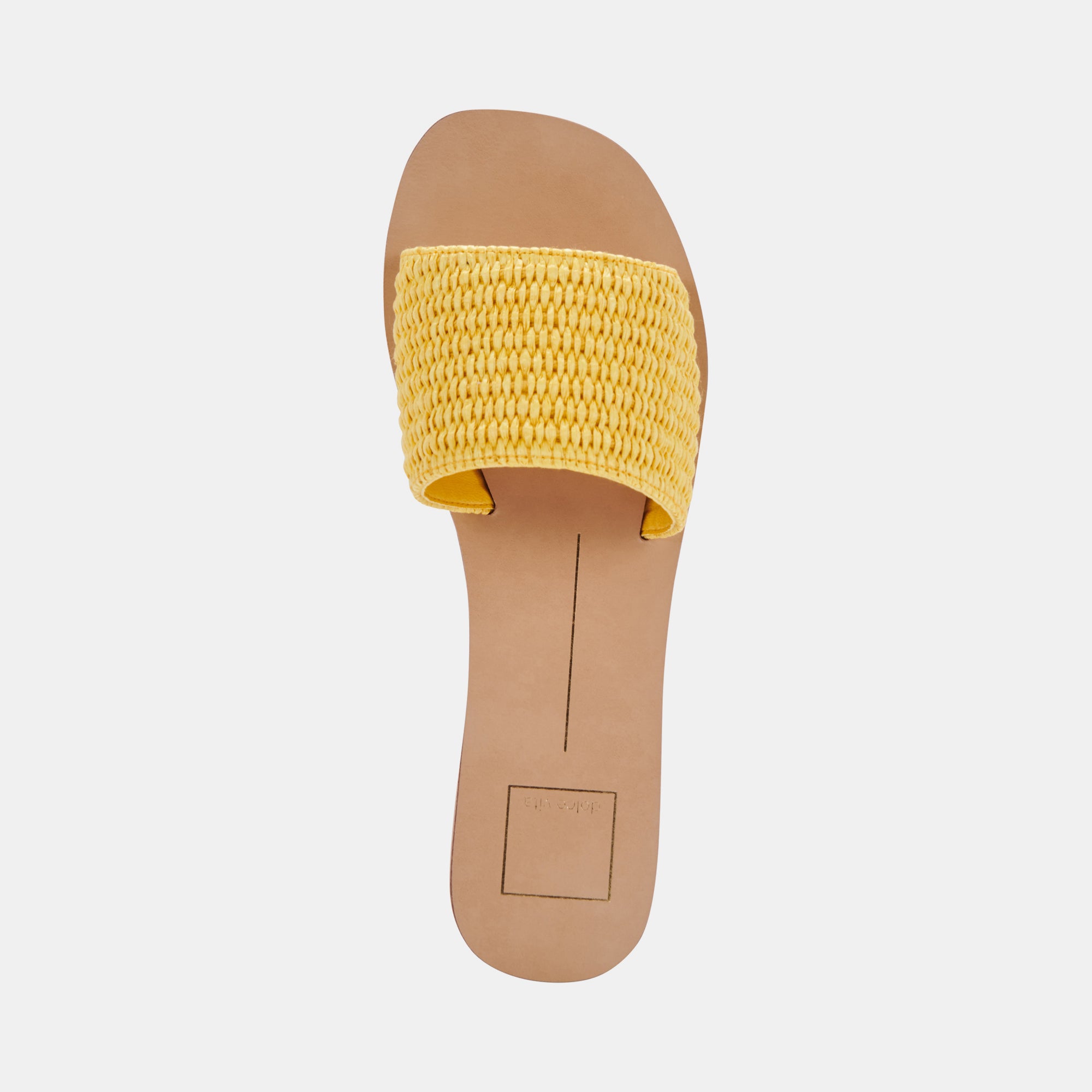 BELLE Women's Yellow Raffia Sandals - Comfortable Summer Beach Slides for Outdoor Walking and Vacation