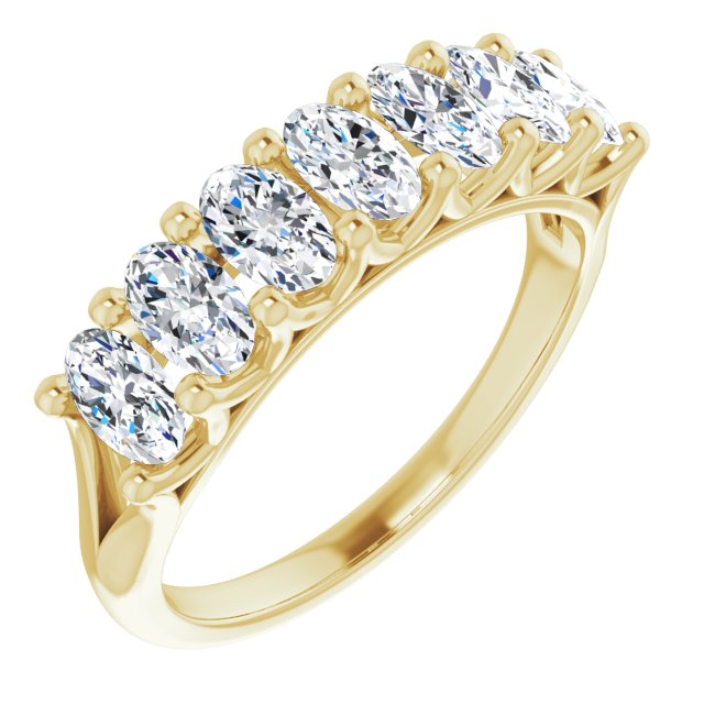 1.47 Carat Oval Cut Diamond Wedding Band - 7 Stone Split Shank Engagement Ring for Women, Bridal Jewelry, Anniversary Gift | Perfect for Proposals, Weddings & Special Occasions