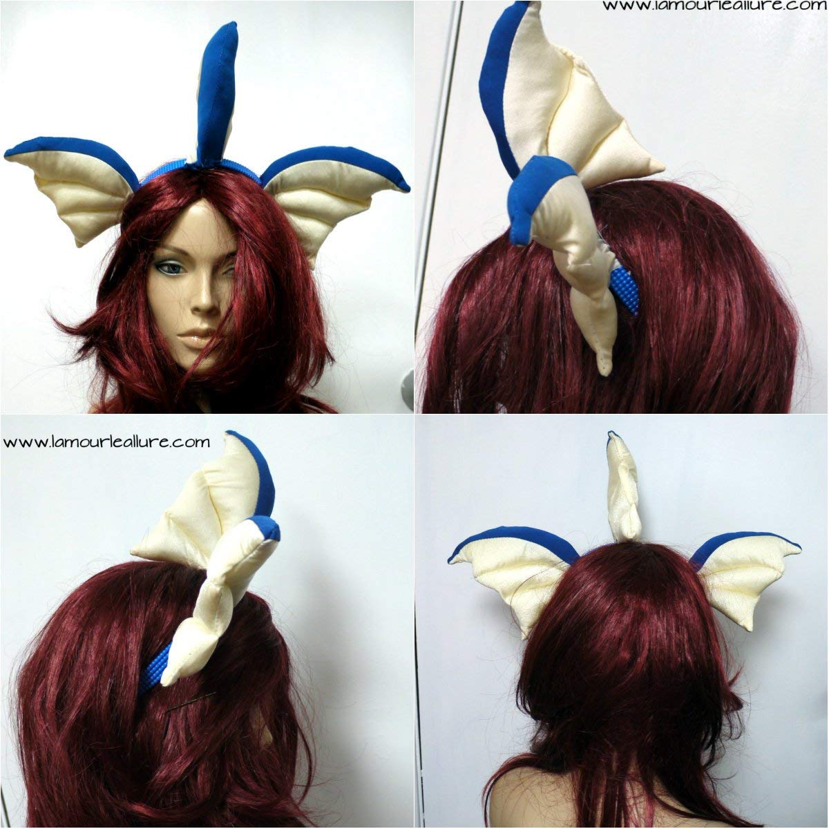 Vaporeon Ears Headband - Cute Pokemon Cosplay Costume Accessory for Anime Conventions, Halloween Parties & Themed Photoshoots