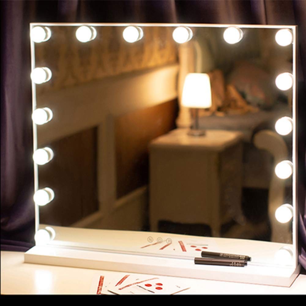 Hollywood Style Vanity Mirror Lights - 10 Small LED Makeup Light Bulbs with Dimmable Touch Sensor for Dressing Room, Bathroom & Beauty Salon (Perfect for Makeup Application & Selfie Lighting)