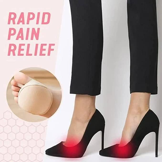 NAVA PAVA Forefoot Comfort Pads - Ball of Foot Cushions for Pain Relief, Breathable Cotton Fabric Toe Sleeves for Women & Men - Reusable Invisible Foot Support Pads for Running, Walking, High Heels & Daily Comfort