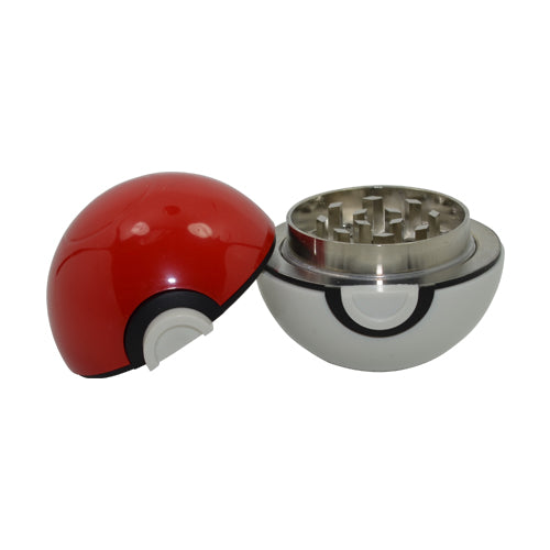 Premium Poke Ball Pokemon Herb Grinder - 3-Piece Aluminum Spice Crusher for Dry Herbs - Perfect for Gamers & Collectors - Use for Grinding Herbs, Spices, or as a Unique Gift for Pokemon Fans