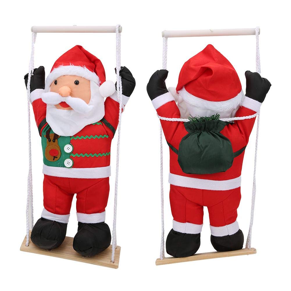 60cm Christmas Hanging Swing Toy - Santa Claus Doll Decor for Holiday Tree, Home & Party Decoration | Festive Indoor/Outdoor Holiday Decorations for Xmas, Gifts & Seasonal Celebrations