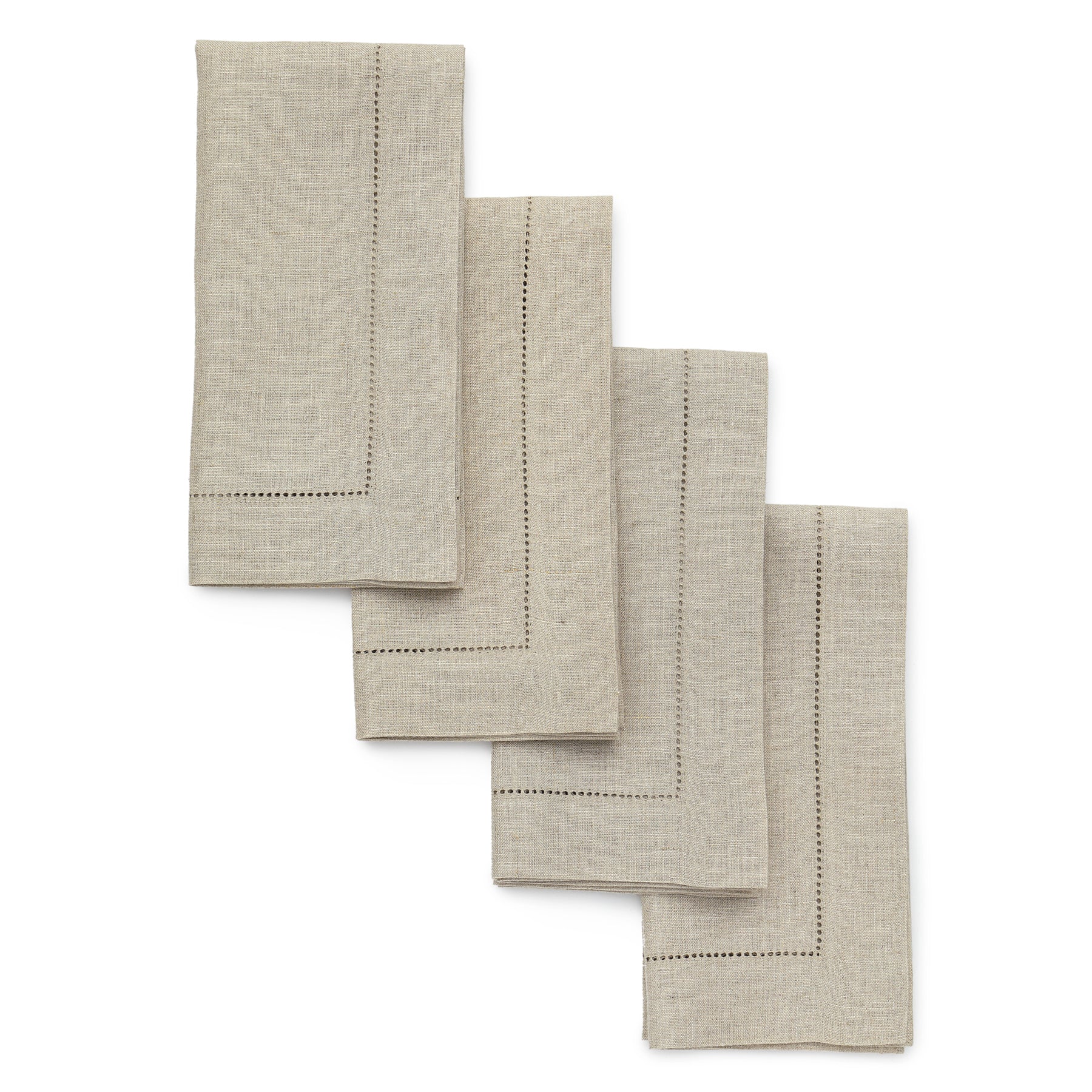 Premium Classic Hemstitch Napkins - 100% Cotton Linen Dinner Napkins for Formal Dining, Weddings & Special Occasions