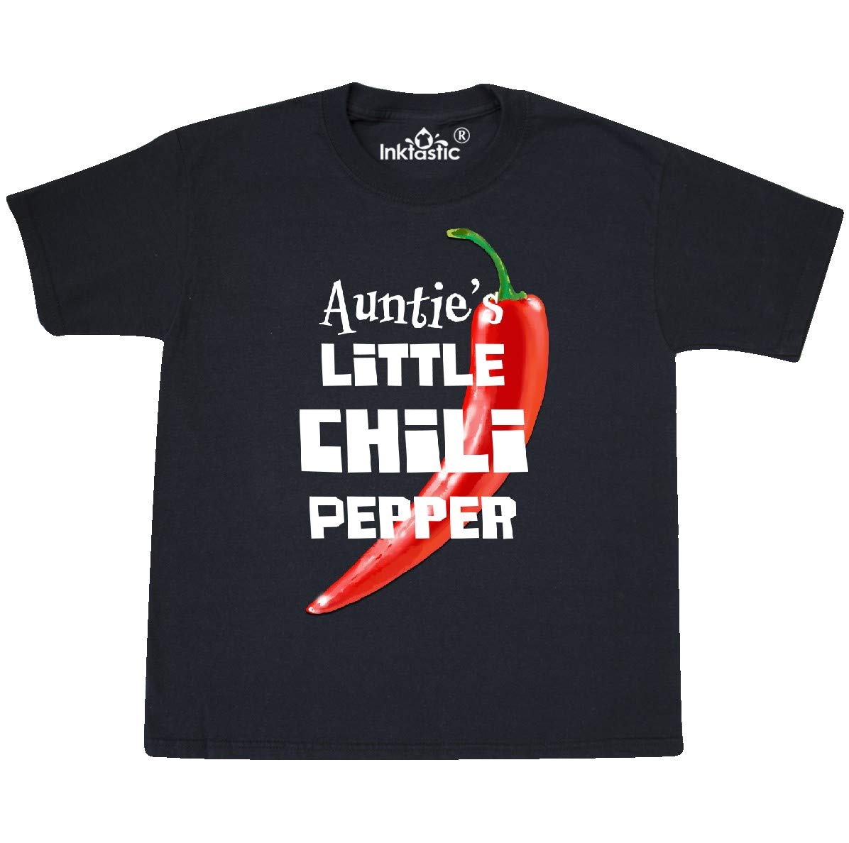 Inktastic Auntie's Little Chili Pepper Youth T-Shirt - Cute & Funny Graphic Tee for Kids - Perfect for Birthdays, Family Reunions & Casual Wear