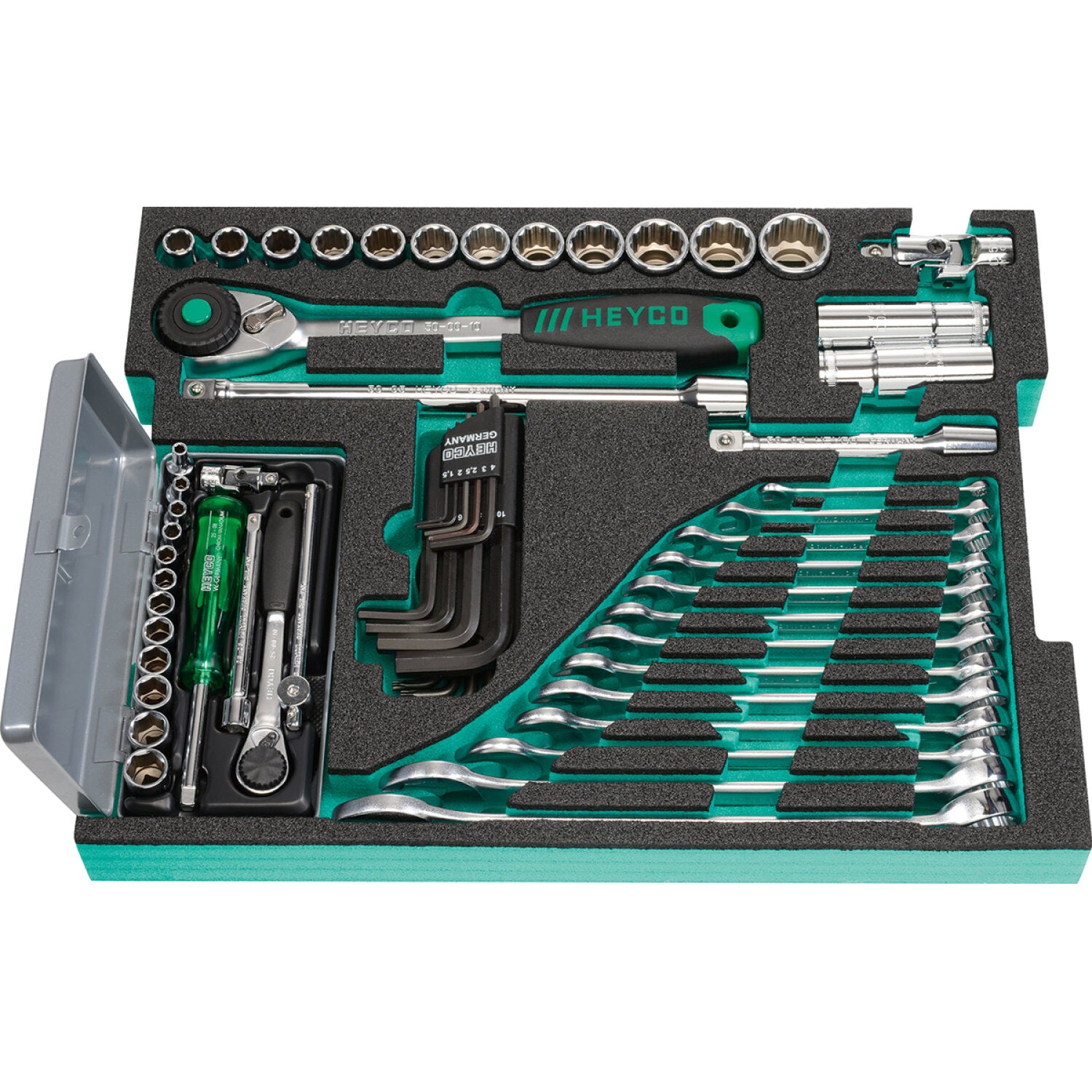 Heyco 00200678082 Professional 77-Piece Metric 6-Point Tool Set in L Boxx Case - Perfect for Automotive Repair, DIY Projects & Home Maintenance