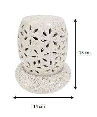 Ancient Style Ceramic Electric Aroma Oil Diffuser with Extra Bulb - Handcrafted Essential Oil Burner & Fragrance Lamp for Home Decor, Yoga, Spa, and Relaxation
