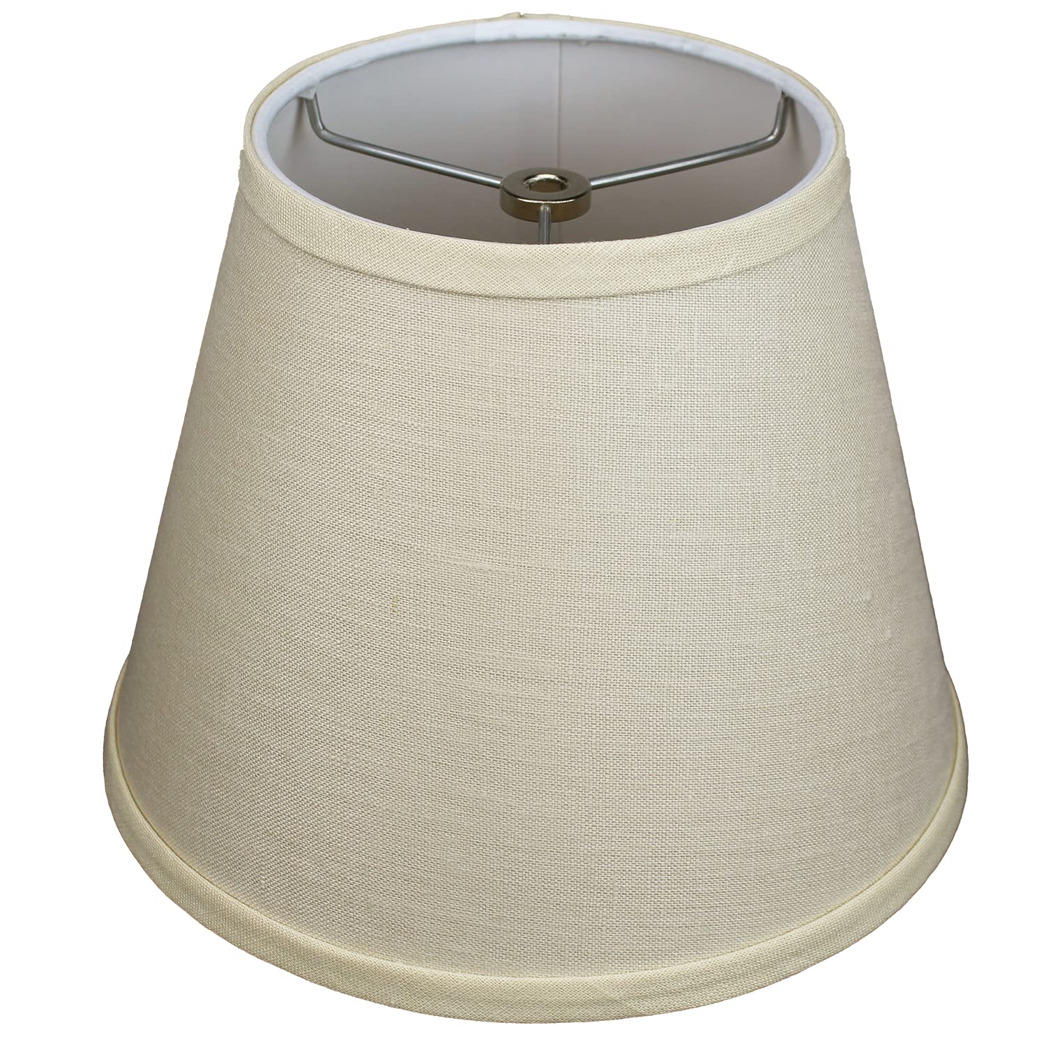 6x10x8 Inch Designer Linen Lampshade with Spider Attachment - 0.4 Inch Harp Fit for Table & Floor Lamps - Natural Fabric for Living Room, Bedroom & Office Lighting