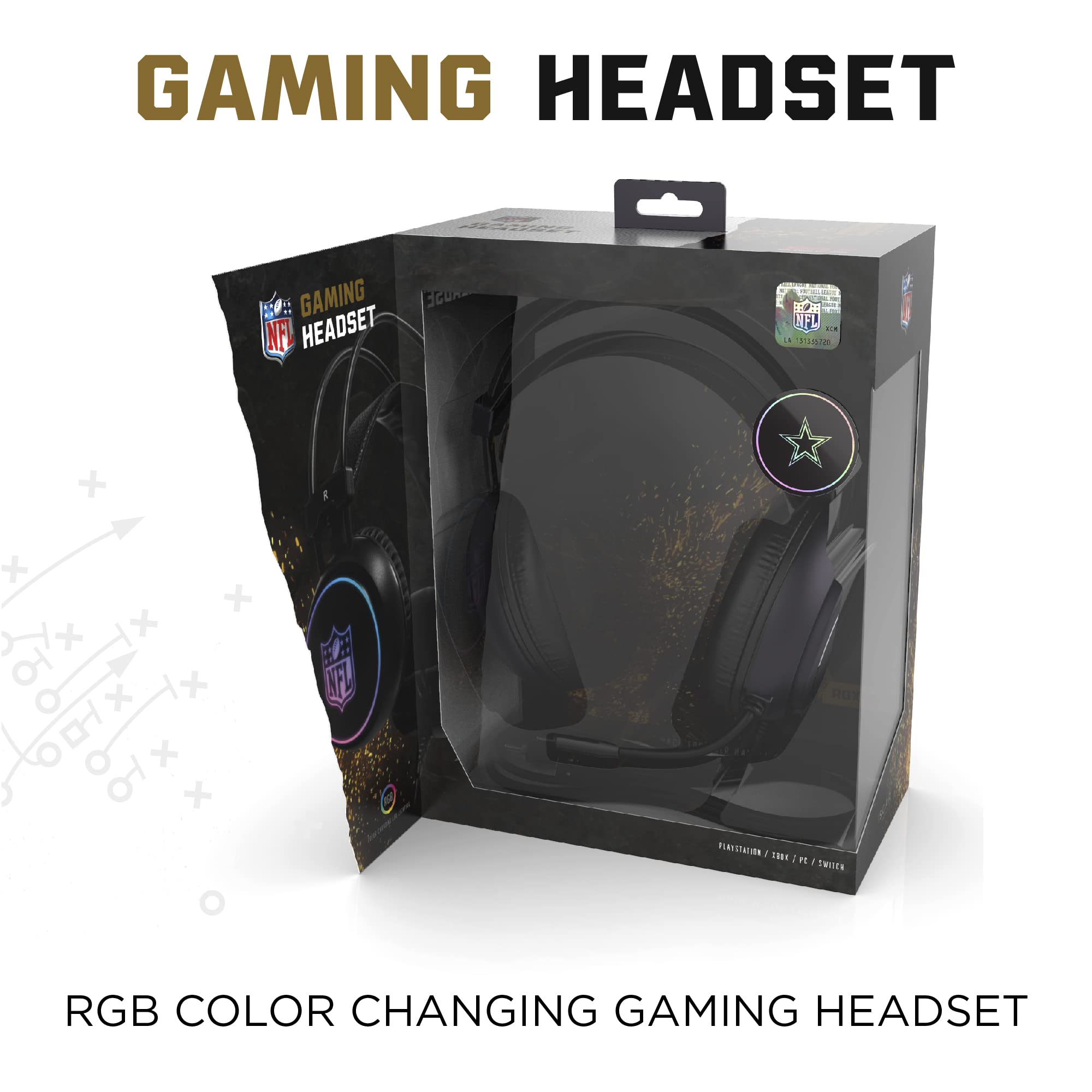 SOAR NFL Wired Gaming Headset with Noise Cancelling Mic - Official Licensed Team Colors Headphones for PC, PS4, Xbox - Perfect for Football Gaming, Live Streaming & Esports Tournaments