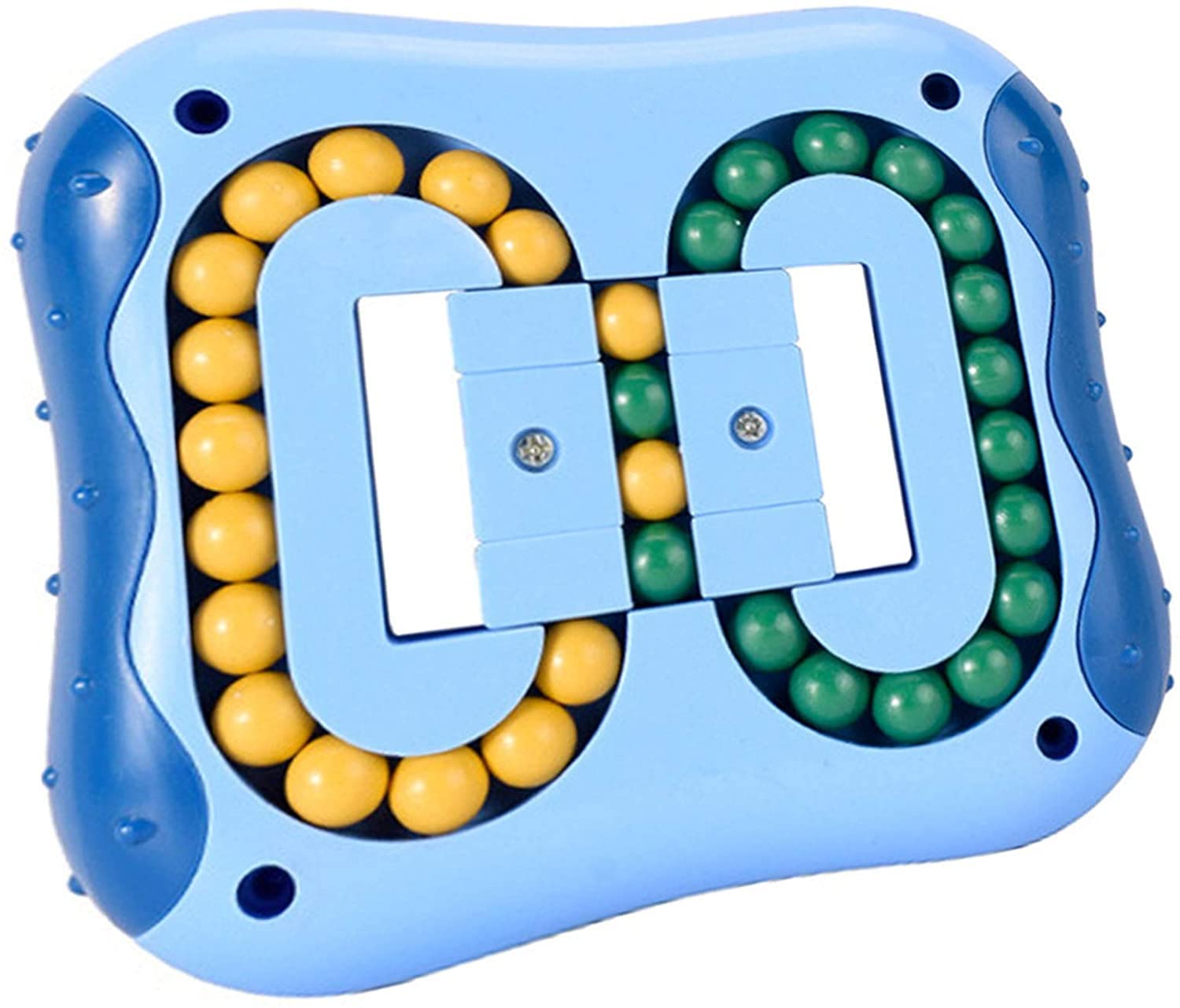 Rotating Magic Bean Cube Puzzle Toy - Stress Relief Fidget Spinner for Office & Anxiety Relief - Blue Decompression Magic Bead Game (Perfect for ADHD Focus & Classroom Sensory Play)