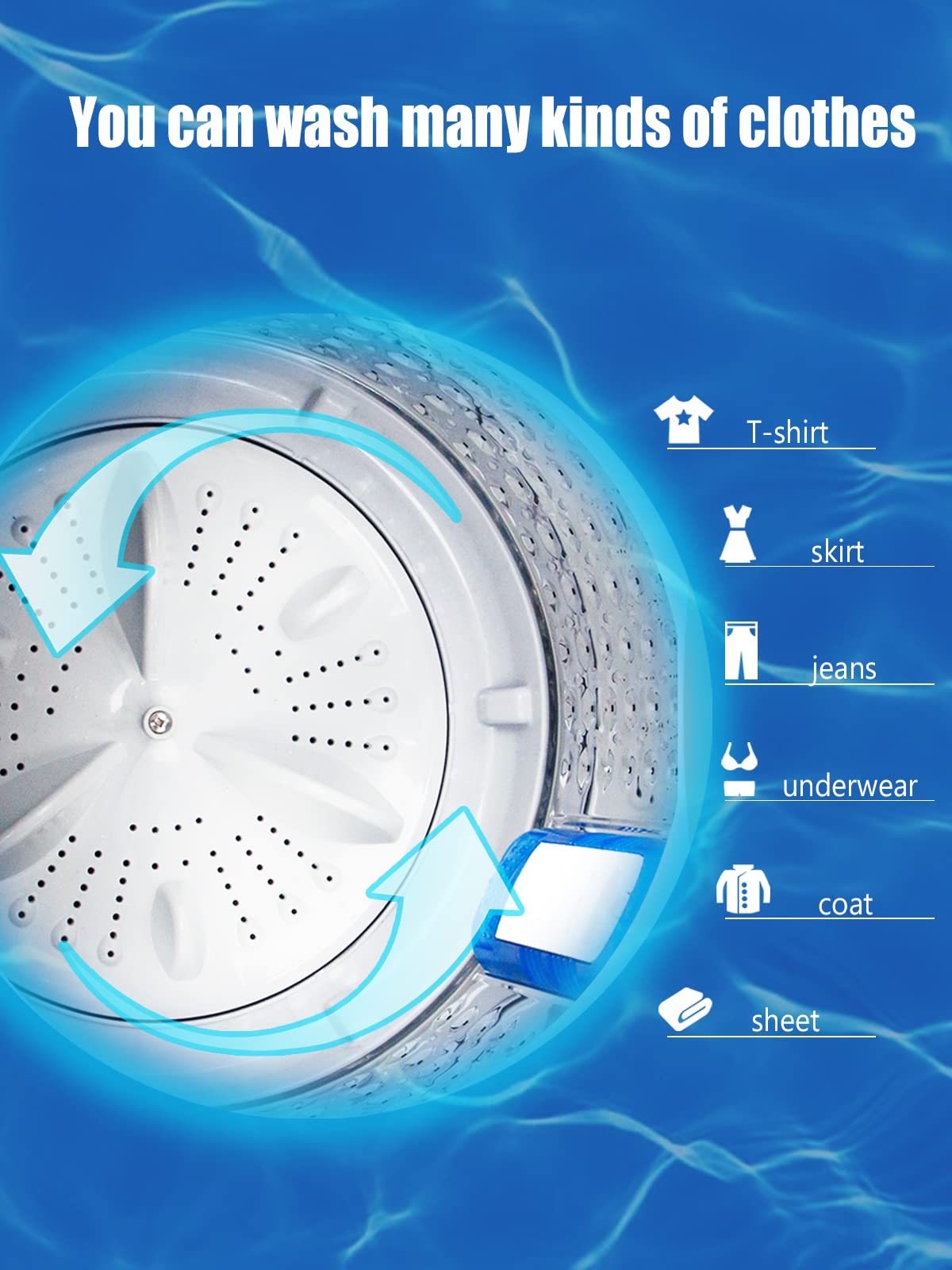 Full-Automatic Compact Washing Machine with Drain Pump - 17.7 lbs Capacity, 10 Wash Programs & 8 Water Levels - Perfect for Apartments, Dorms, RVs, Camping & Small Spaces - Energy Efficient Portable Washer (Grey)