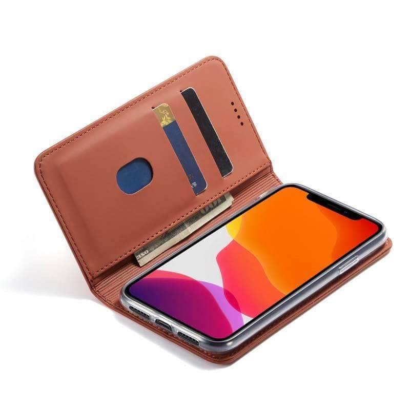 Premium Flip Leather Magnetic Wallet Case for iPhone 11 Pro Max - Vintage Book Design Business Cover | Perfect for Office, Travel & Everyday Use
