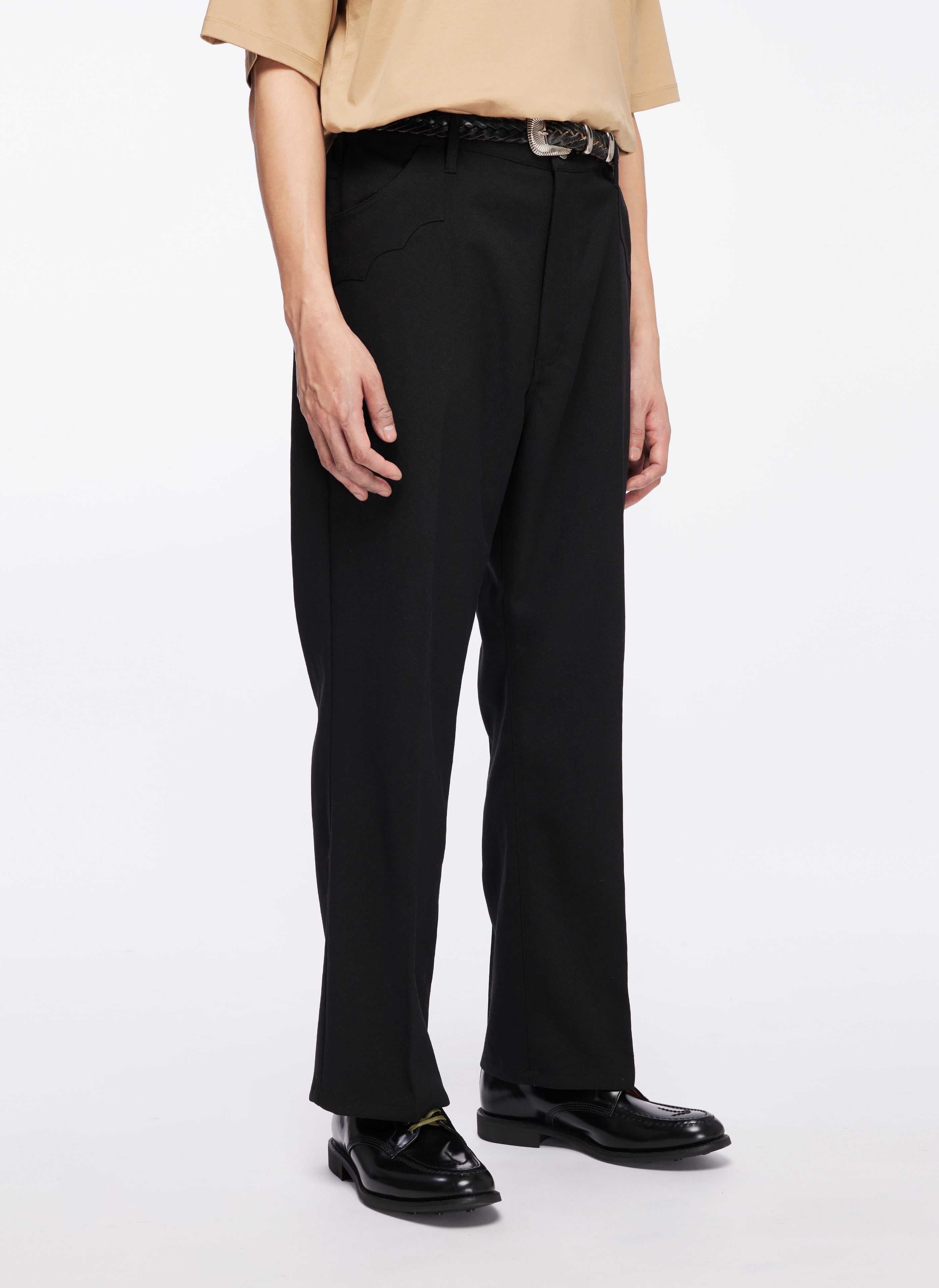 Wool-Like Polyester Bootcut Flare Pants for Women - Comfortable Stretch Office Pants & Casual Winter Work Pants