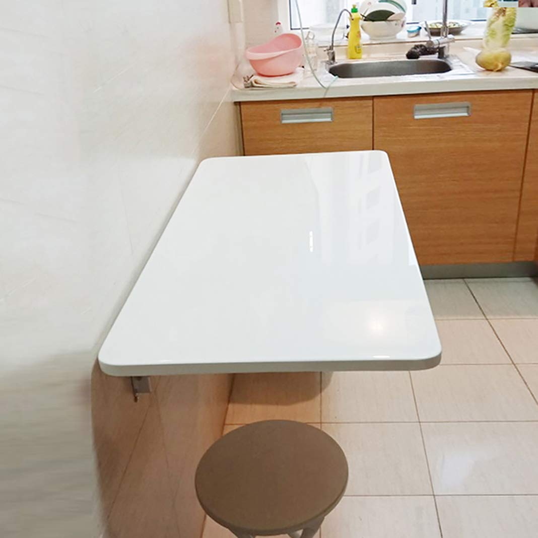 Wall-Mounted Drop-Leaf Table - Foldable Solid Wood Dining Table & Workstation Desk for Home Office, Study or Small Spaces (Multiple Size Options) | Space-Saving Solution for Apartments, Dorms and Tiny Homes