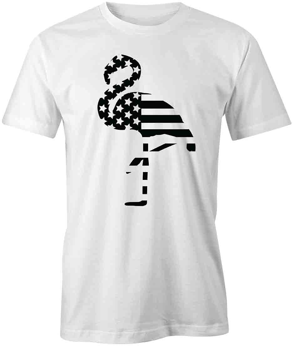 American Flag Flamingo Graphic T-Shirt - Patriotic Printed Tee for Men & Women | Casual Summer Wear, Beach Outfit, 4th of July Celebration