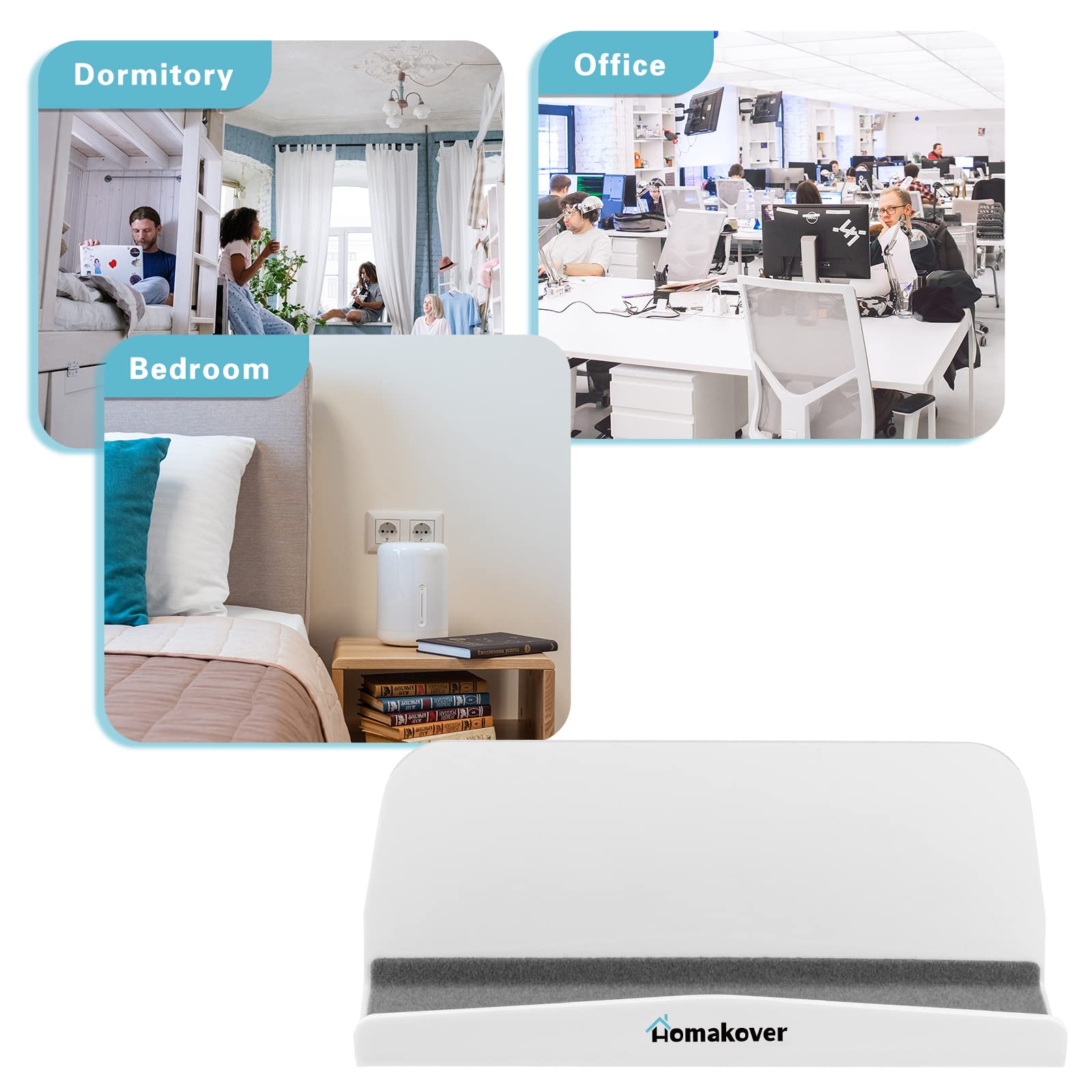 Bluecell Acrylic Wall-Mounted Glasses Holder - Reading Glasses & Sunglasses Organizer with Adhesive Tape (White) - Perfect for Home Office, Bathroom, Bedroom & Entryway Organization