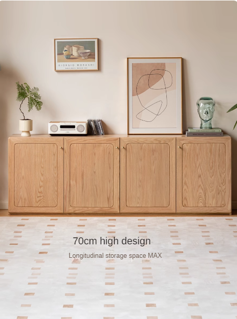 Solid Oak Wood Modern TV Stand with Storage | Stylish Floor Cabinet for Living Room & Entertainment Center | Perfect for TVs, Media, and Home Organization
