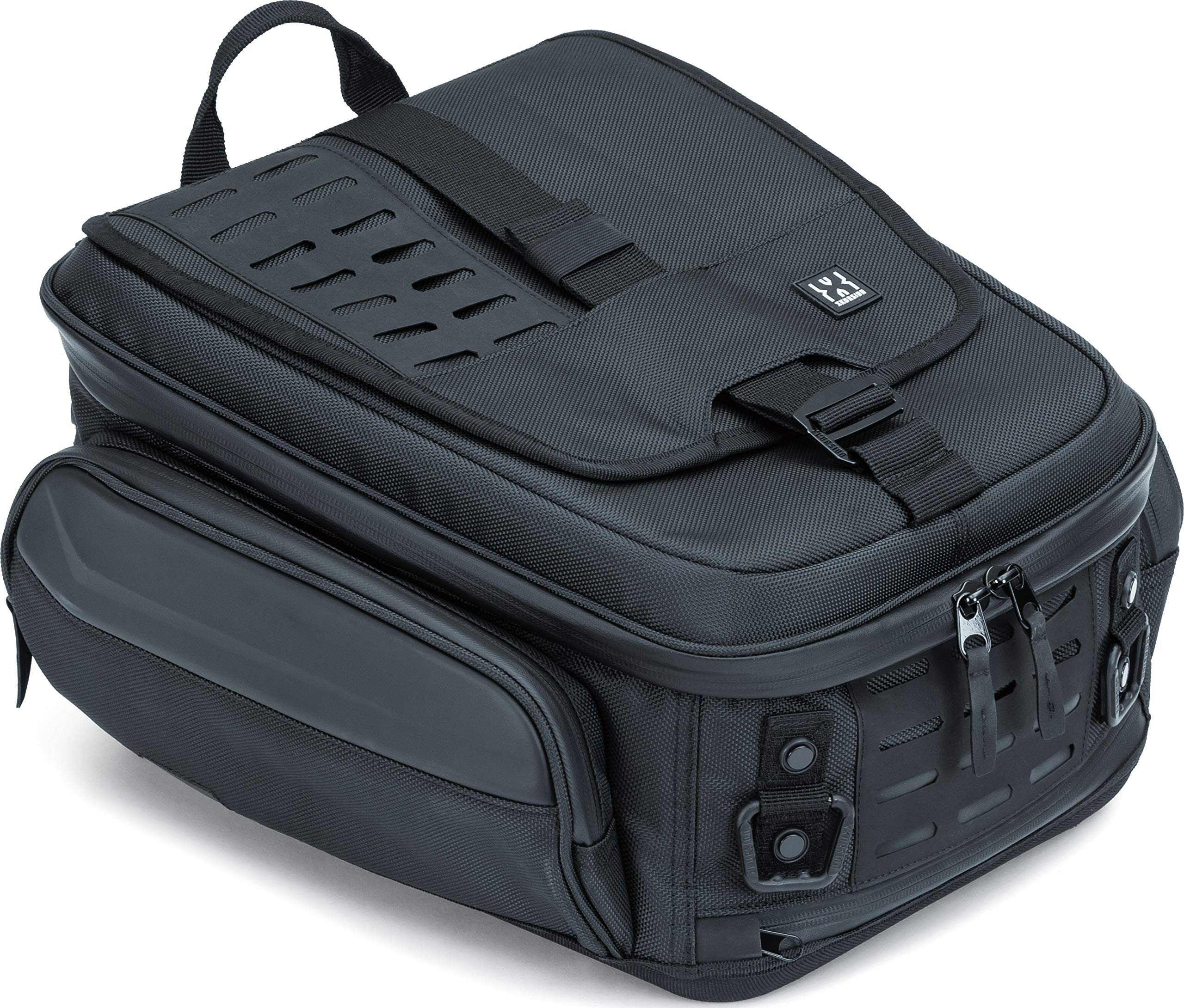Kuryakyn 5256 XKursion XB Ambassador Motorcycle Tail Bag - Waterproof & Weather Resistant Bike Luggage with Adjustable Mounting Straps (Black) - Perfect for Harley, Touring & Adventure Bikes