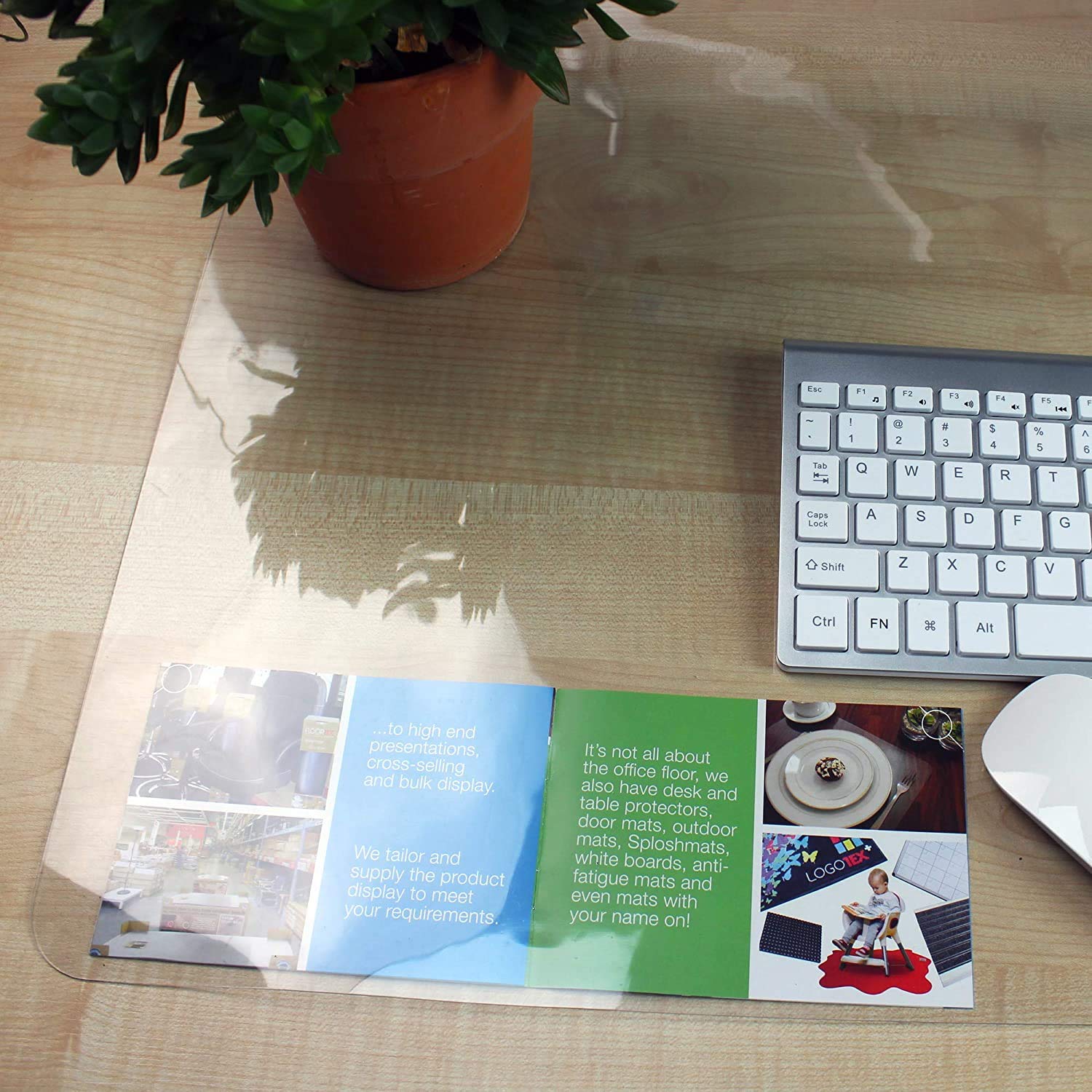 Floortex® Crystal Clear Vinyl Rectangular Desk Pad - 20