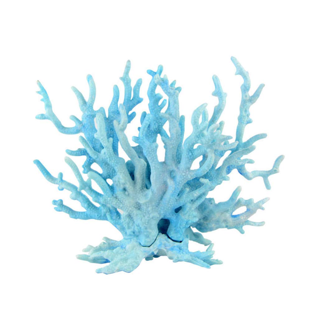 Blue Artificial Coral Aquarium Ornament - Resin Ocean Decor for Fish Tank, Miniature Desktop Craft | Perfect for Home Office Desk Decor, Aquascaping & Miniature Diorama Displays