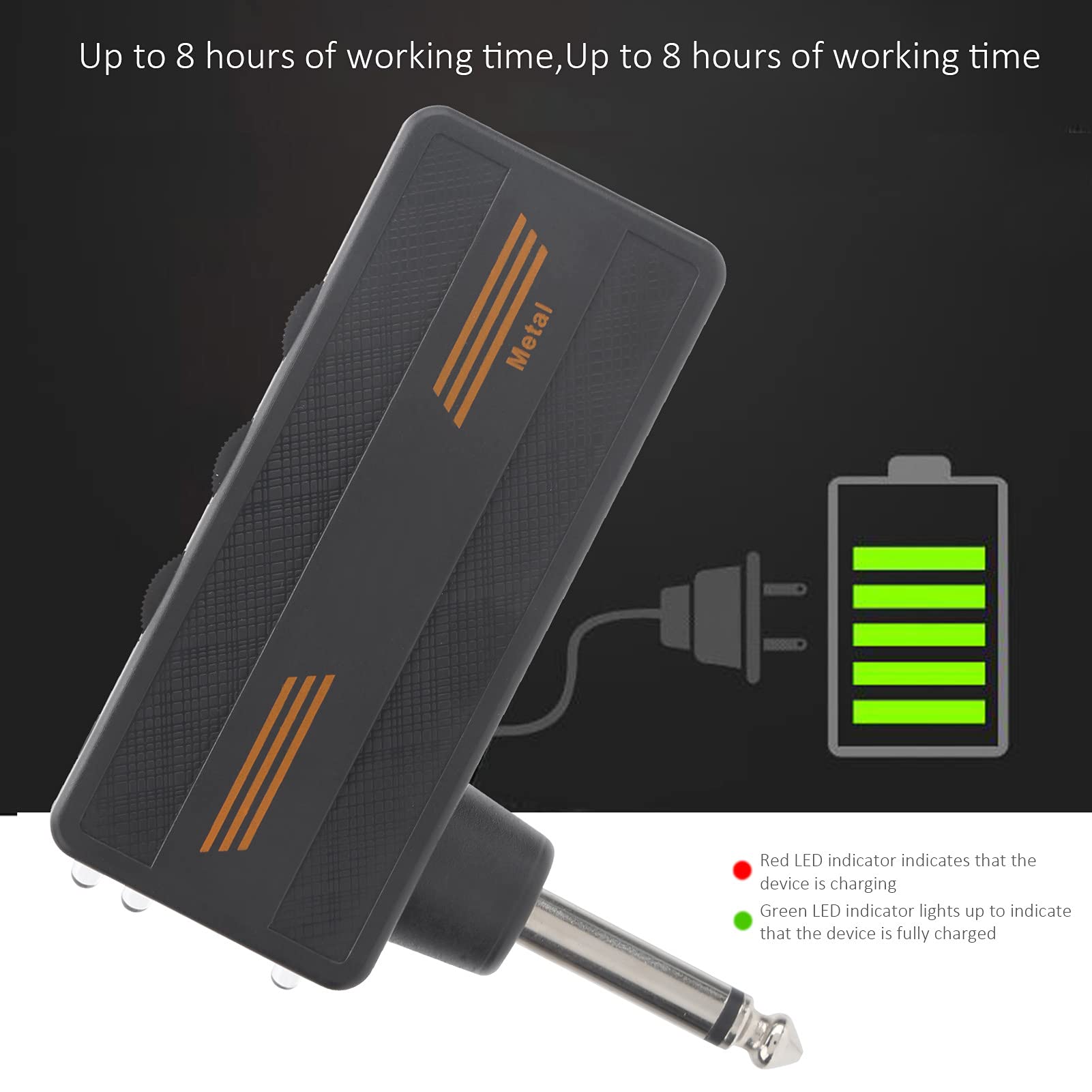 Portable Rechargeable Electric Guitar Headphone Amp with Speaker - Mini Plug-in Amplifier for Practice & Travel | Perfect for Home, Studio & On-the-Go Musicians