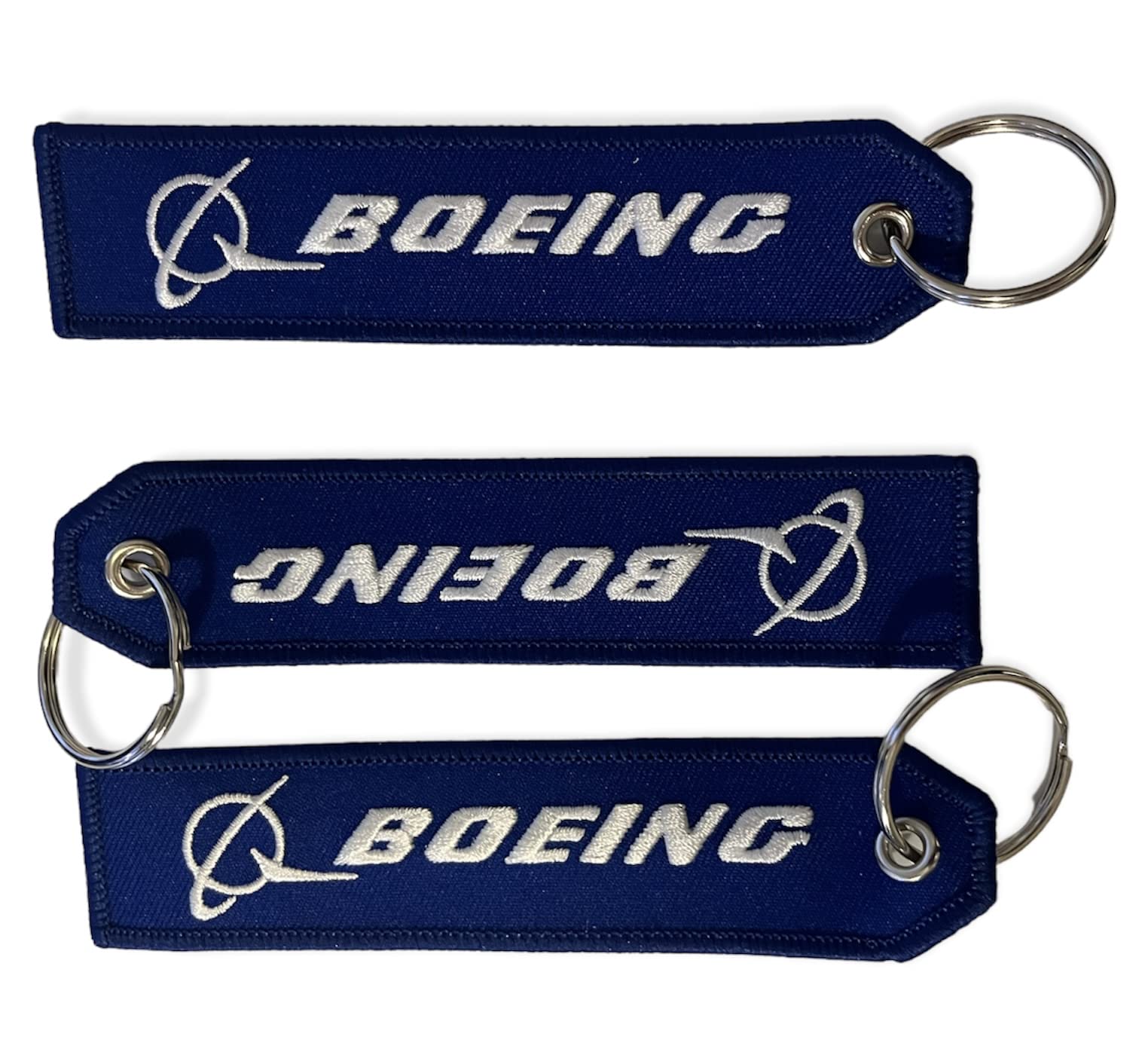 Boeing Airplane Keychain & Luggage Tag Set - 3 Pack with Airline Logo in Blue | Perfect for Travel Enthusiasts & Aviation Lovers