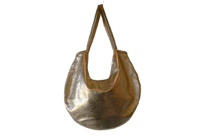 Premium Metallic Gold Saddle Bag for Equestrian Riding & Horseback Adventures - Durable Leather Bike Bag for Cycling & Outdoor Travel