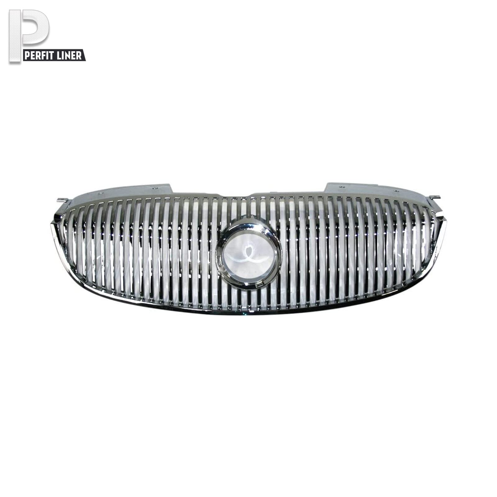 Perfit Liner New Front Chrome Grille Grill Compatible With 2006-2009 BUICK Lucerne Fits CX CXL CXS Model GM1200556 25768116 - Upgrade Your Car's Appearance for Shows & Daily Driving