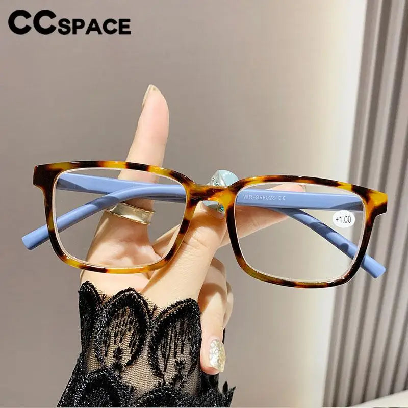 CCspace Unisex Full Rim Square Polycarbonate Reading Glasses +1.00 to +4.00 Strength - Lightweight & Durable for Reading, Computer Use & Office Work