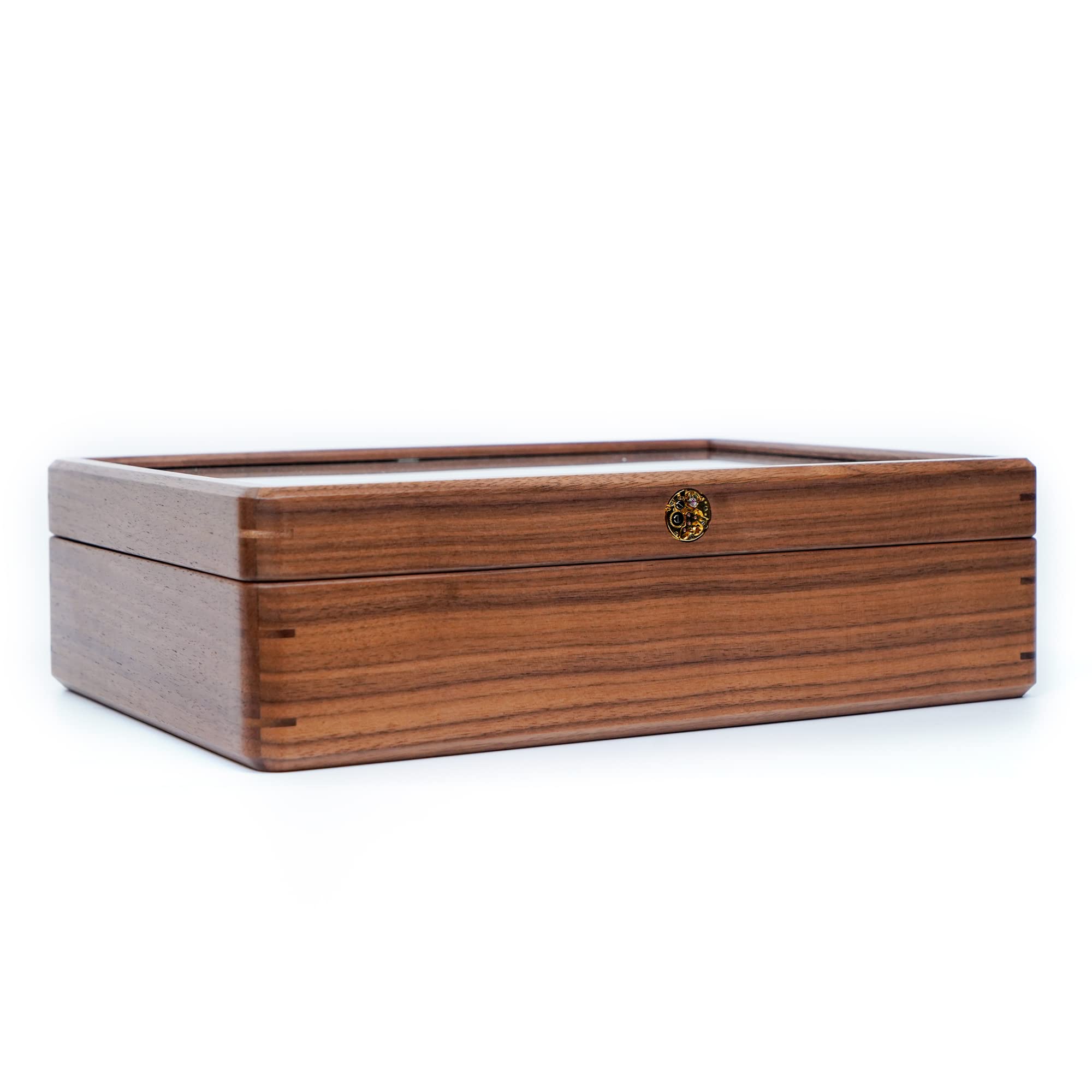 DESAINOPH® Luxury Wooden Watch Box Organizer for Men - Solid Walnut Wood Watch Storage Case with Real Glass Lid - Perfect for Watch Collection Display & Gift Giving