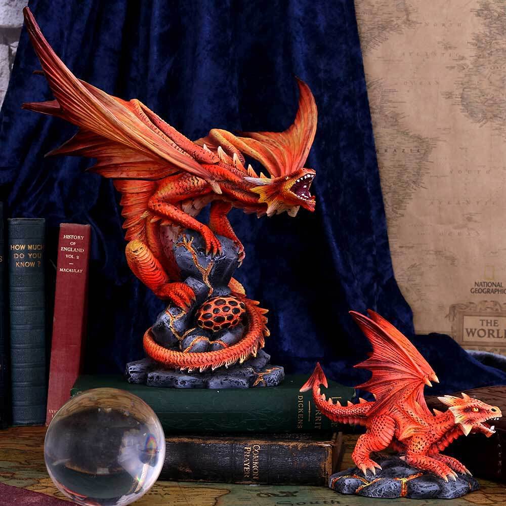 Nemesis Now Adult Fire Dragon Anne Stokes 24.5cm Resin Figurine - Red Fantasy Collectible Statue for Home Decor, Gaming Room & Gift for Dragon Lovers