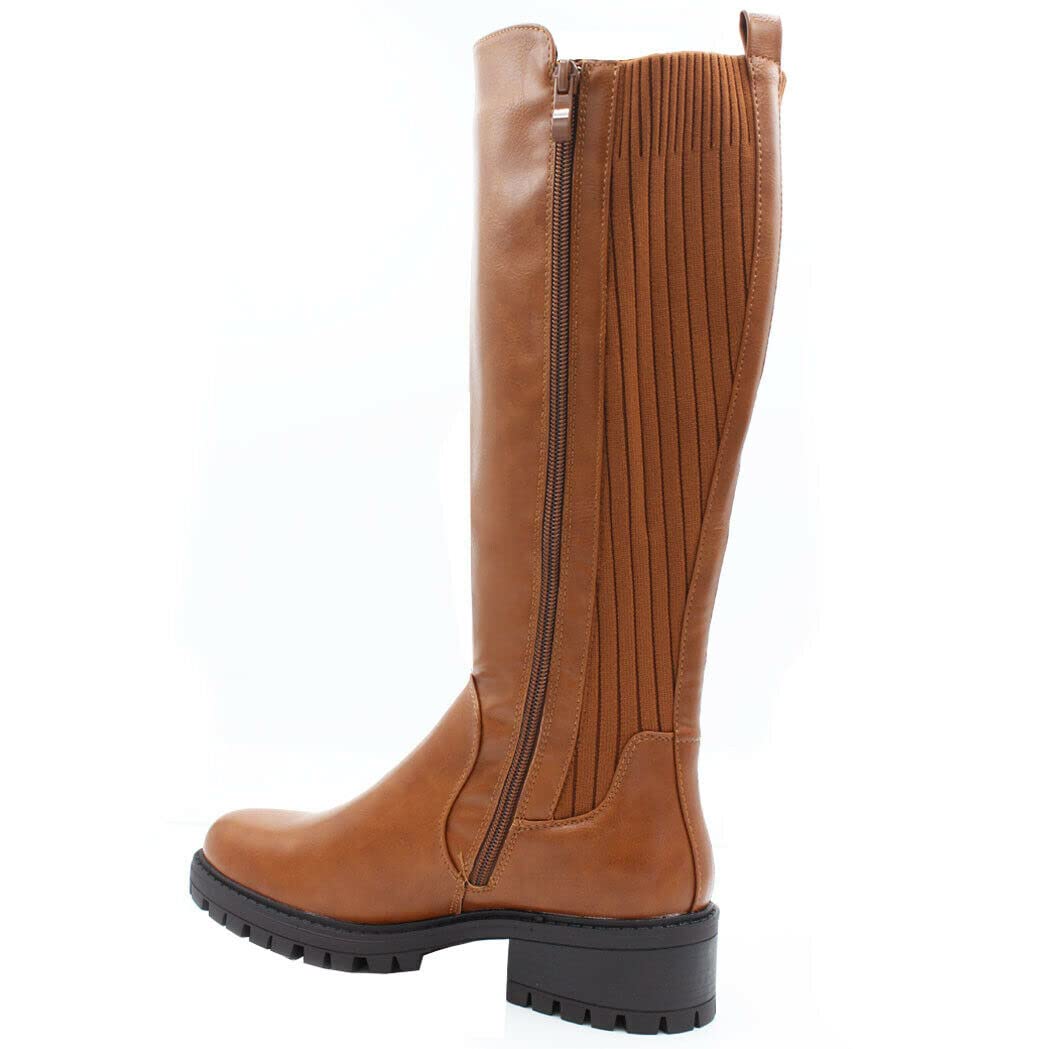 Women's Knee High Socks Boots - Chunky Heel Wide Calf Riding Boots for Ladies (US Size 3-8) | Stylish Winter & Fall Fashion for Casual Outfits, Office Wear & Outdoor Activities
