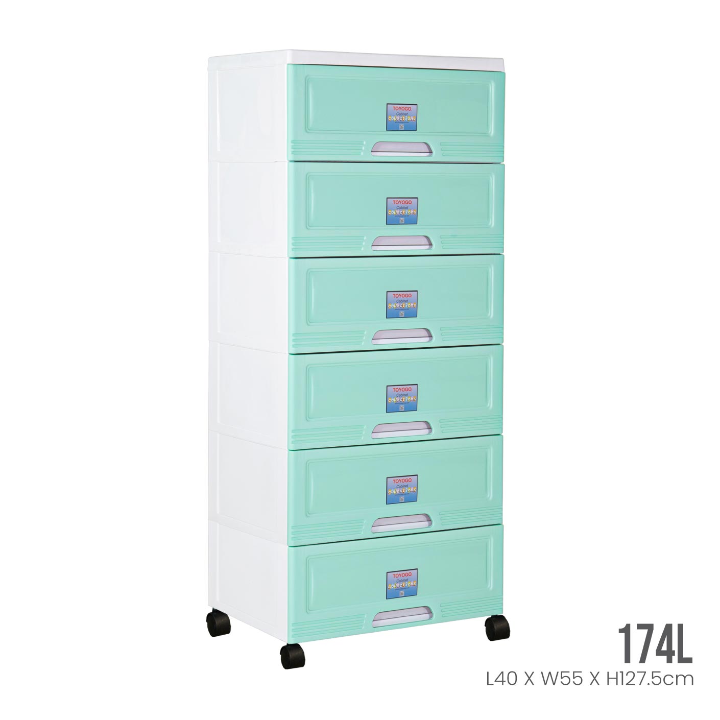 6-Tier Rolling Cabinet with Wheels - Heavy Duty Storage Organizer for Garage, Workshop, or Office - 609 6 Model