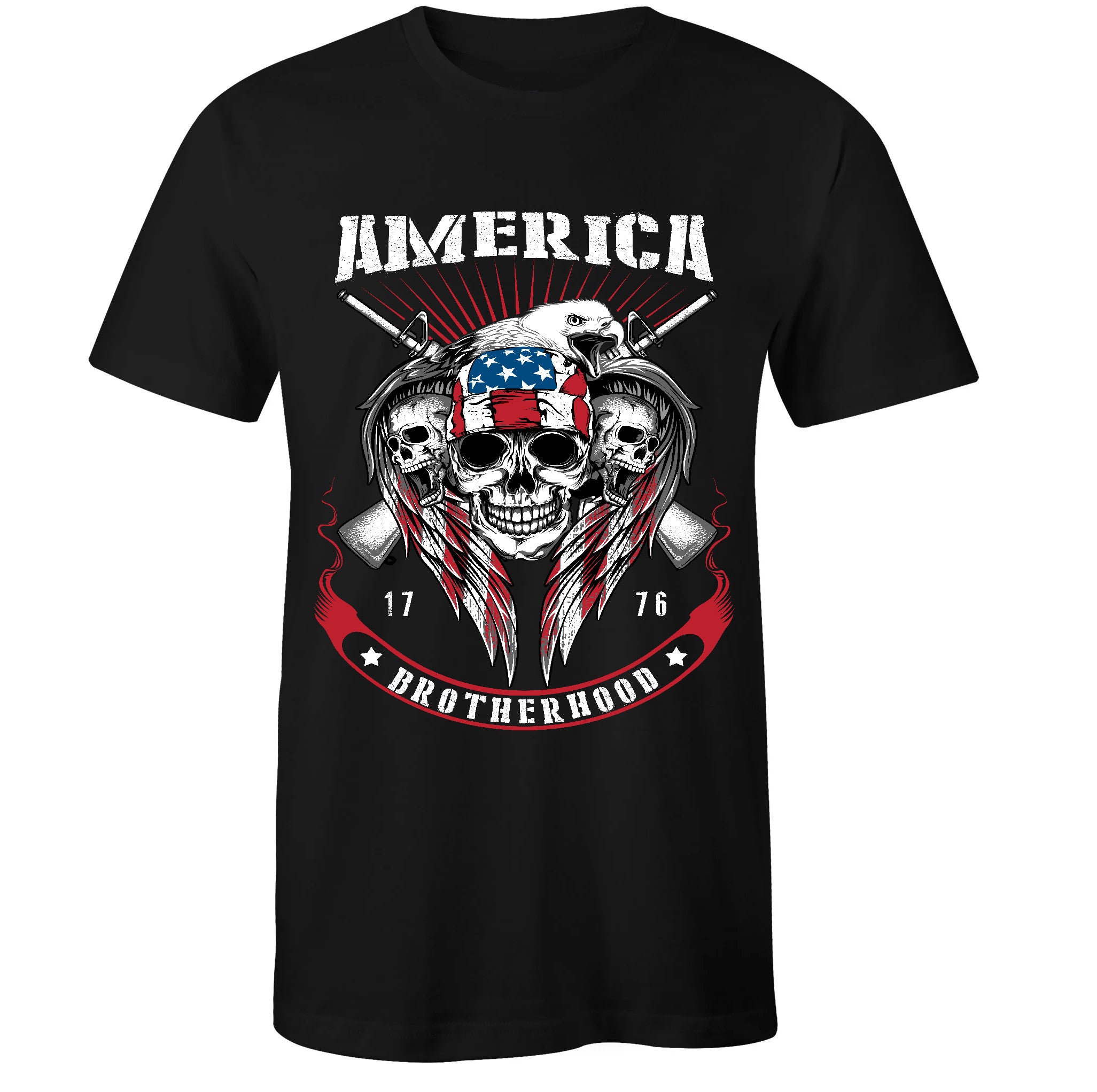 America Brotherhood Shirt - Patriotic American Flag T-Shirt for Men - Comfortable Cotton Tee for Casual Wear, Sports, and Outdoor Activities