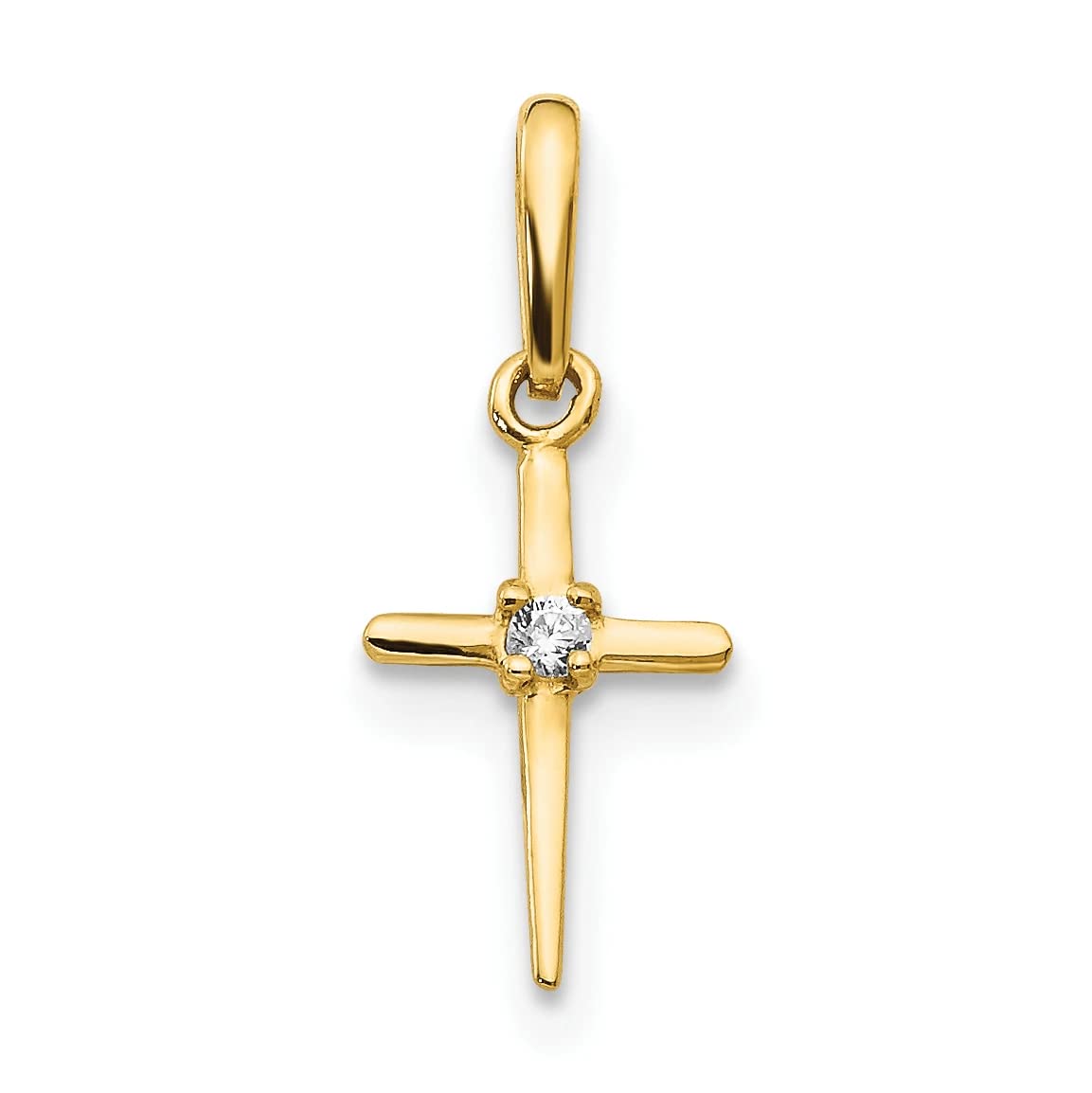 14K Gold Madi K CZ Children's Cross Pendant Necklace - Elegant Religious Jewelry Gift for Girls, First Communion & Baptism