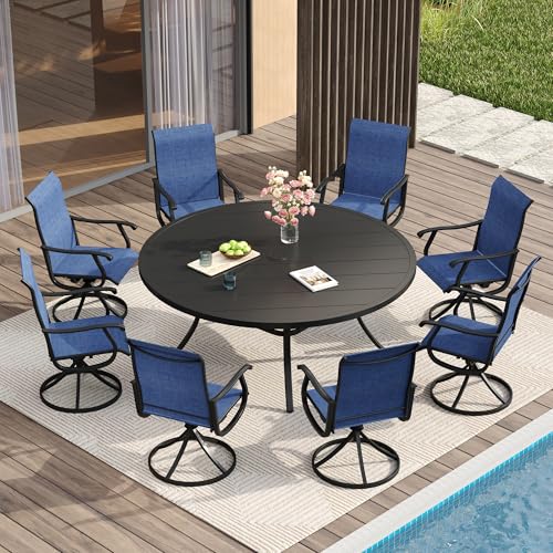 Black Table/ Blue Chairs