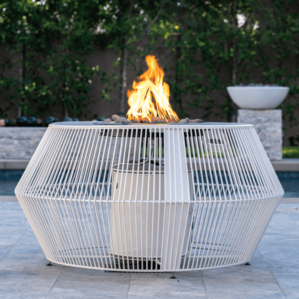 Powder Coated Metal Outdoor Fire Pit Table - Patio, Garden, Backyard Heating & Decor for Camping & Gatherings