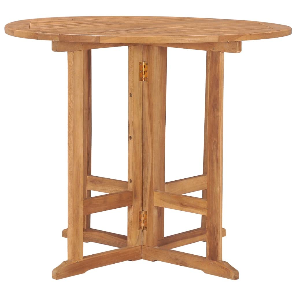 Solid Teak Wood Folding Patio Dining Table - 35.4