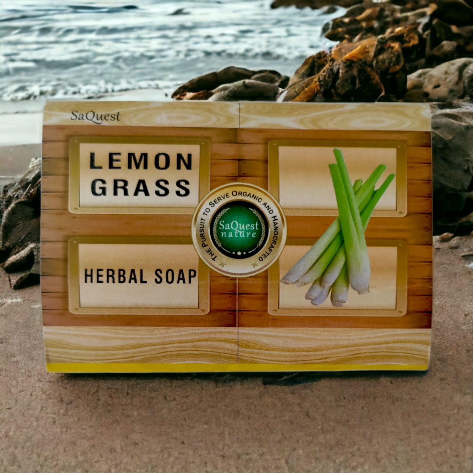 SaQuest Premium Herbal Bathing Bars - Rose Petal, Aloe Neem & Lemon Grass for Men & Women | Natural, Paraben & Sulfate Free (3x100g) | Gentle Cleansing for Sensitive Skin & Relaxing Bath Time